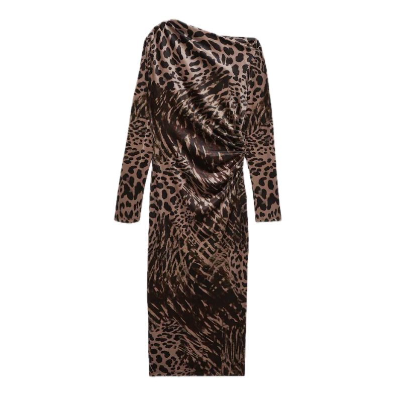 Reiss , Briana Velvet Leopard-Print Midi Dress