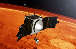 MAVEN Spacecraft Orbiting Mars