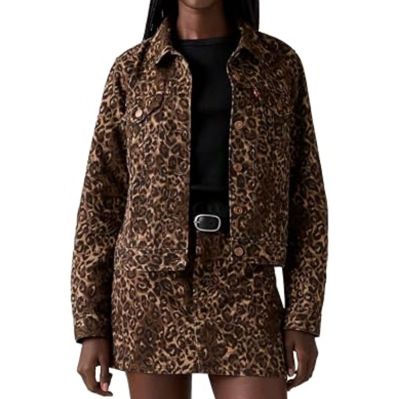 Levi's leopard print denim jacket