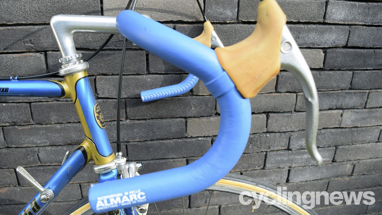 Koga Miyata Cinelli handlebar drops, with Campagnolo brake levers