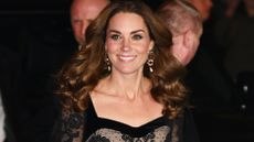 Catherine, Princess of Wales smiles as she attends the Royal Variety Performance at the Palladium Theatre