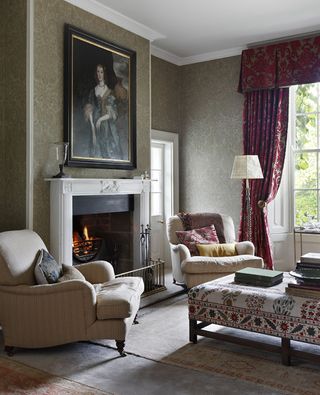A quintessentially English drawing room in a period property in Devon