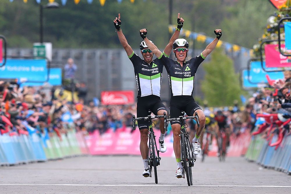 Serge Pauwels and Omar Fraile finish first and second during the final stage at the Tour de Yorkshire