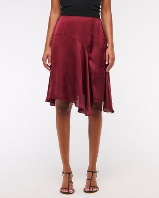 Abercrombie & Fitch, Satin Midi Skirt