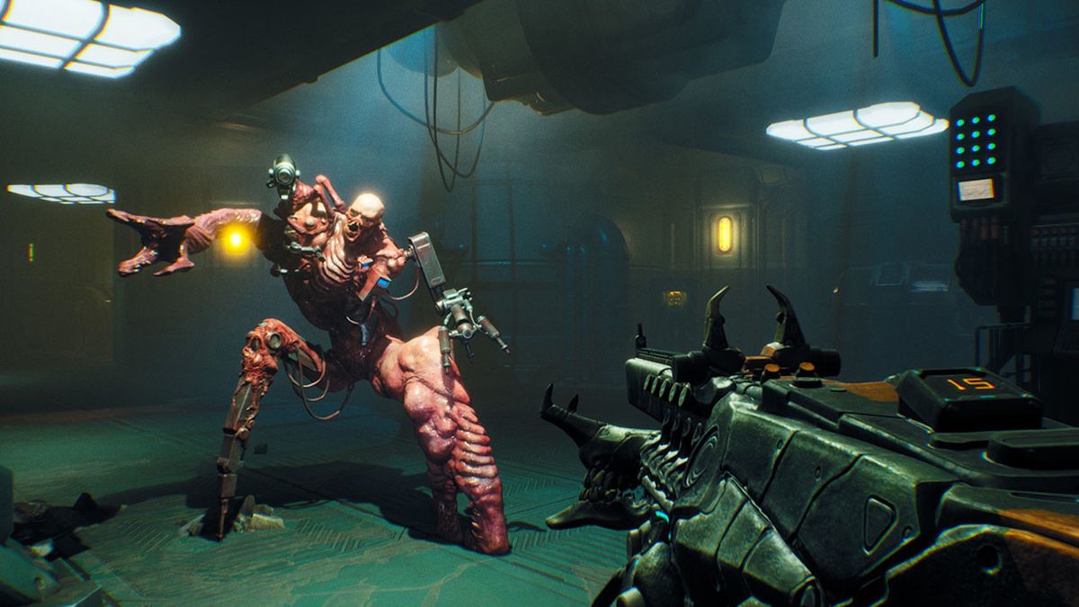 Dead Space meets Half-Life, only its a 3-way co-op horror Sci-Fi game