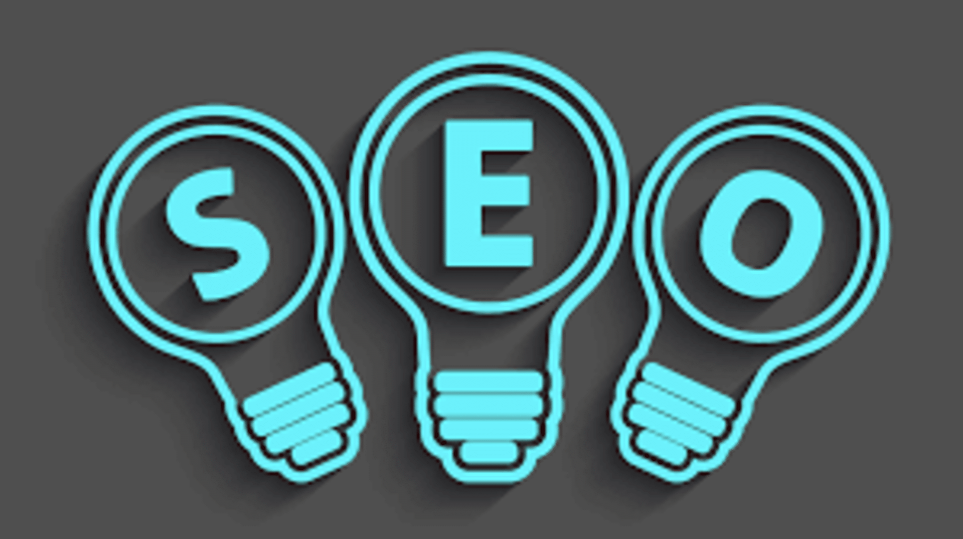 Blue SEO letters inside light bulbs