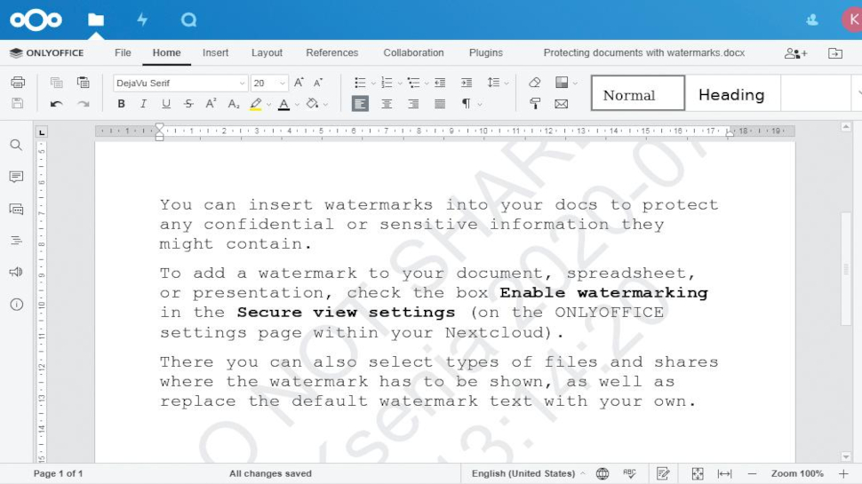 screenshot of OnlyOffice