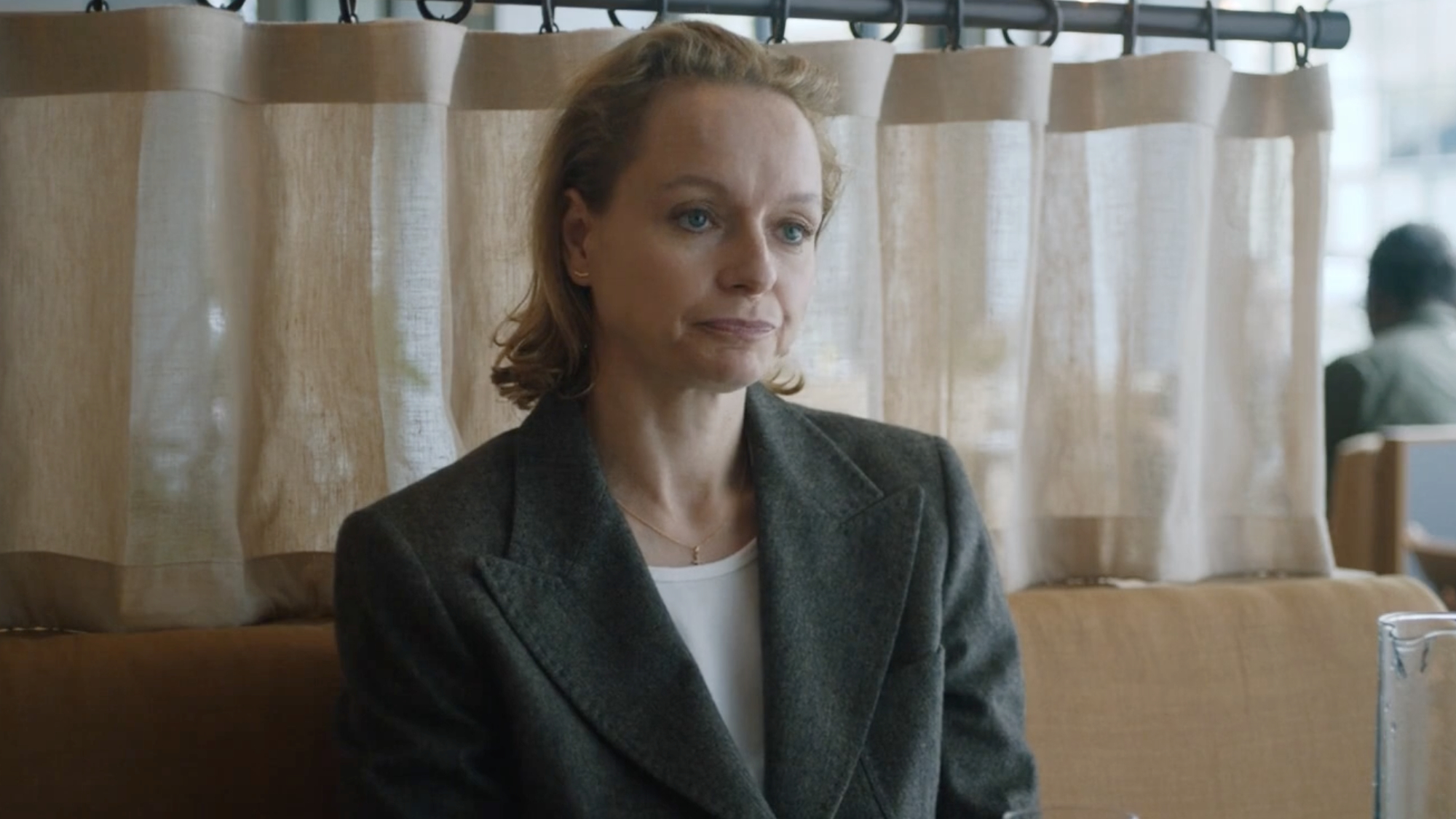 Zelda Perkins (Samantha Morton) is interviewed in She Said.