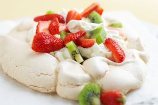 Strawberry and kiwi pavlova