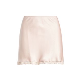 BP Lace Trim Satin Miniskirt