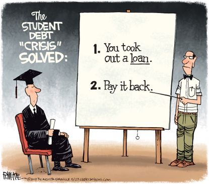 Editorial Cartoon U.S. Student Debt Loans University Education