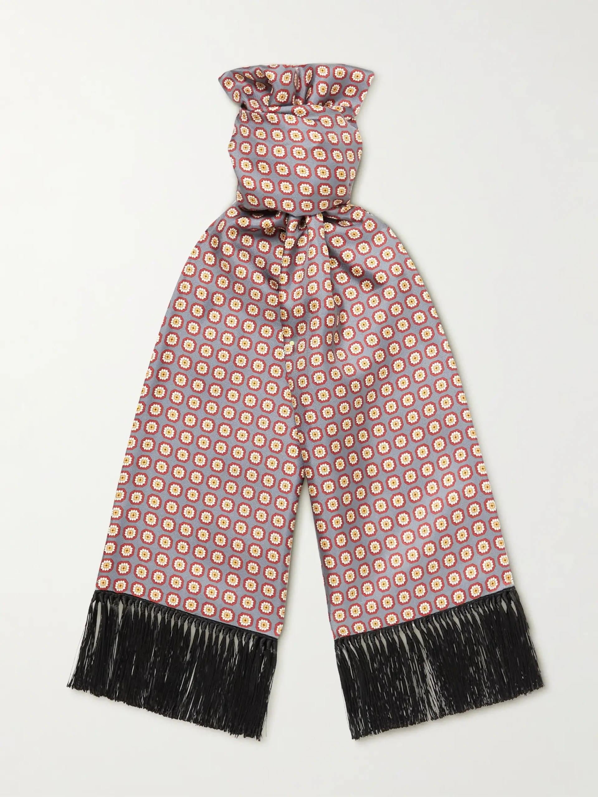 sulka printed fringe scarf