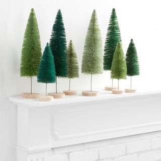 Green bottlebrush Christmas trees from World Market