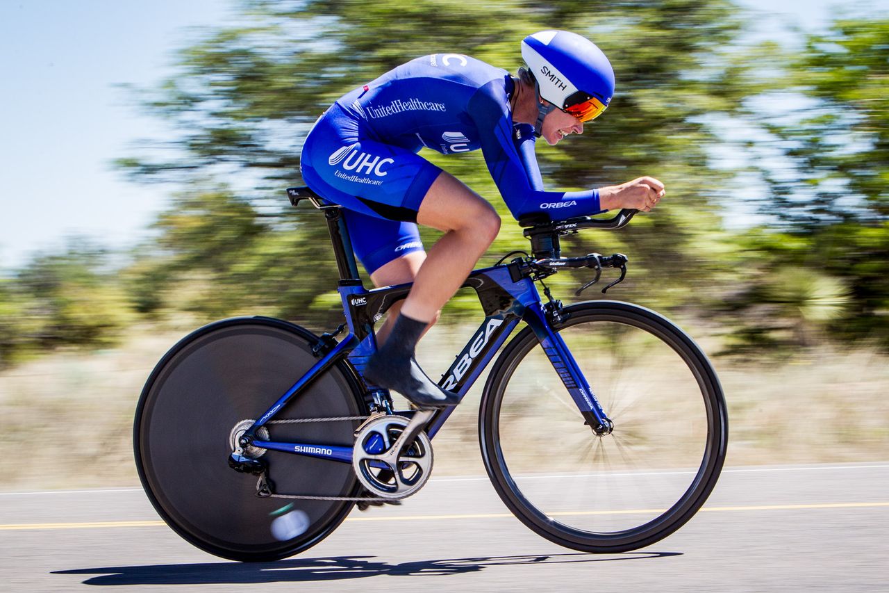 Tayler Wiles (UnitedHealthcare) putting in a strong second place ride.