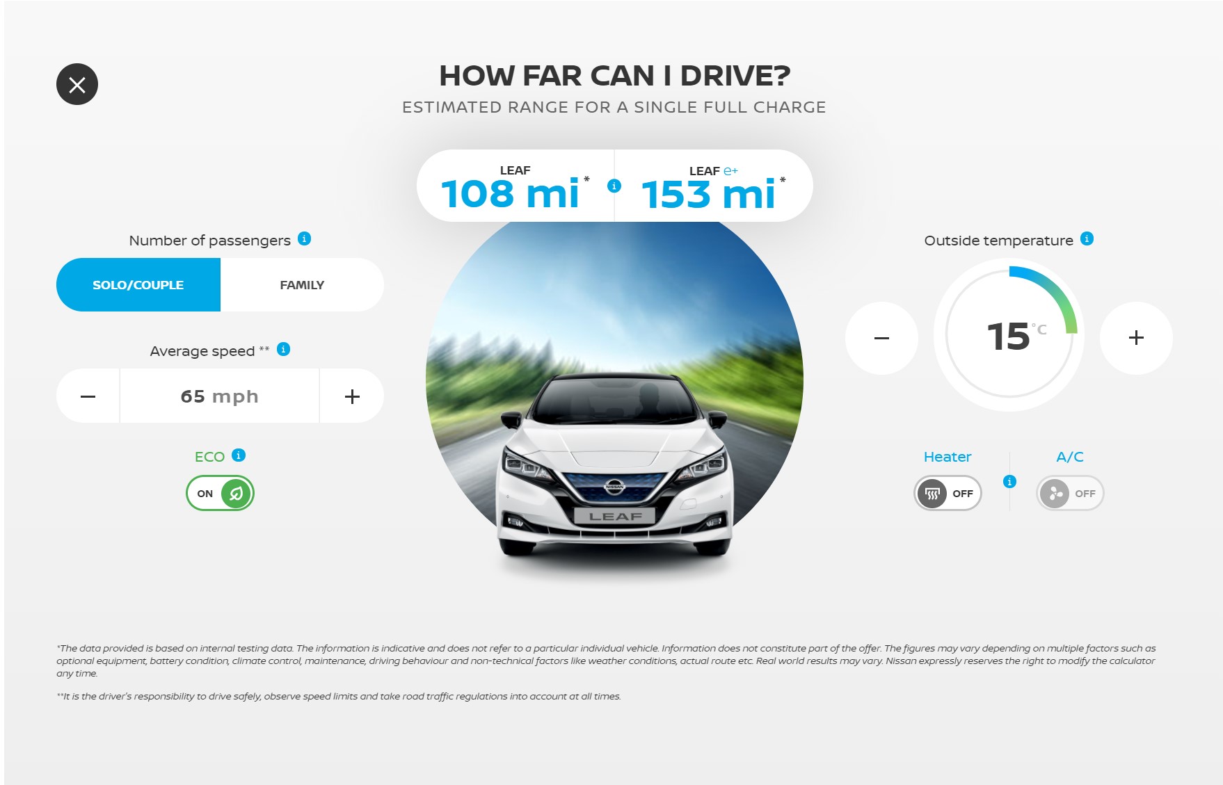 nissan leaf range calculator