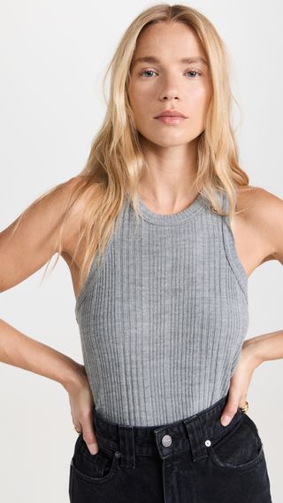 Wool Blend Ribbed Sleveless Top