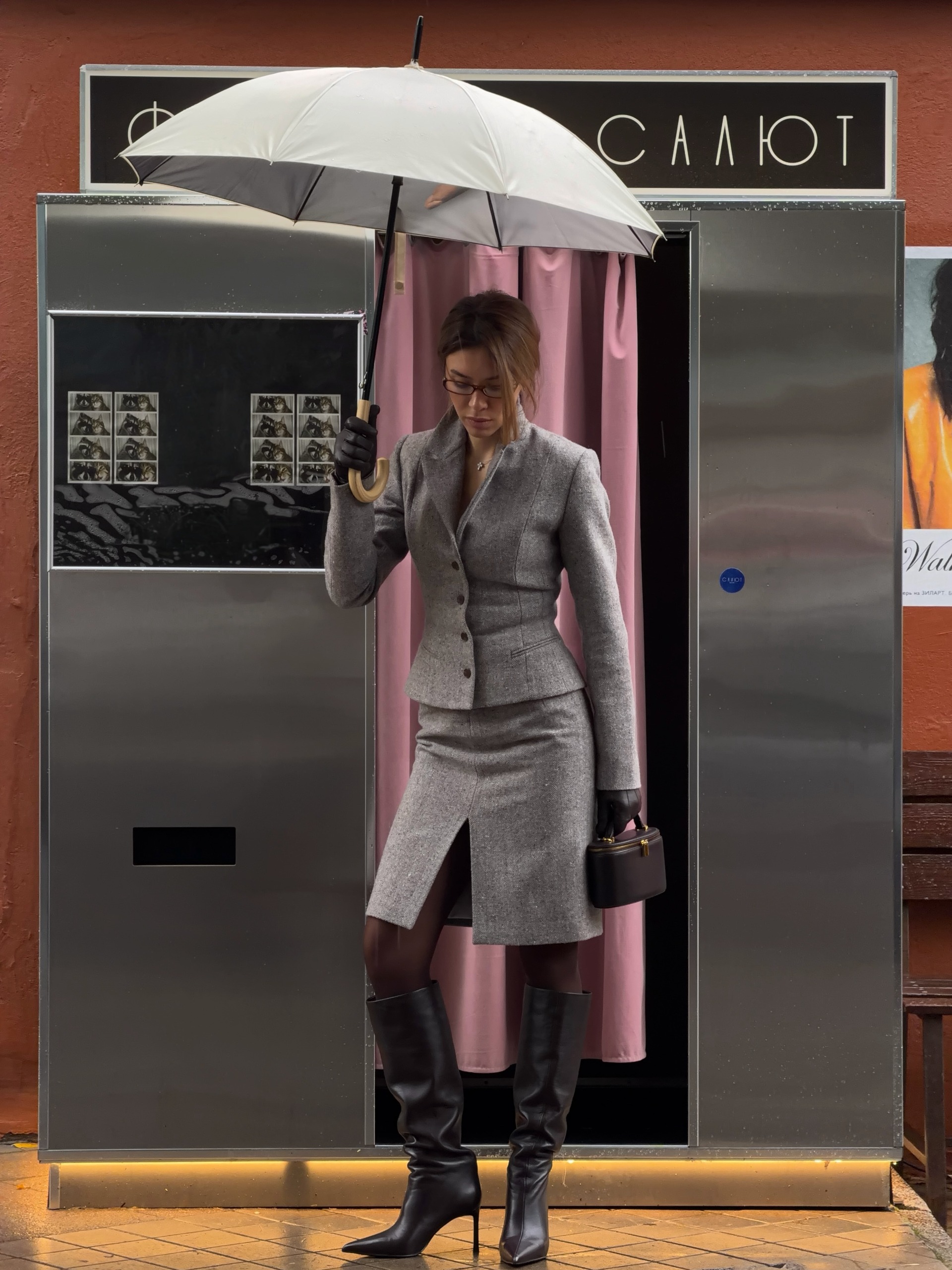 An image of a woman wearing skirt with slits outfit fall 2026