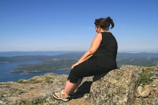 woman, mountain, exercise