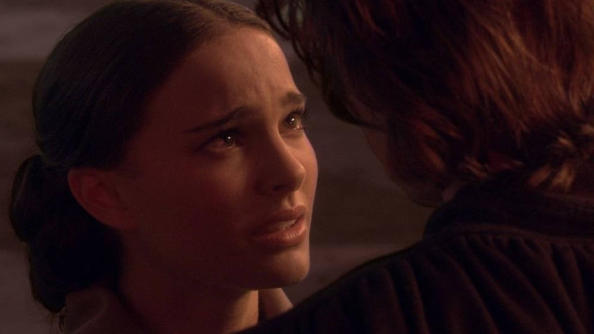 Natalie Portman as Padme Amidala and Hayden Christensen as Anakin Skywalker in Star Wars: Revenge of the Sith