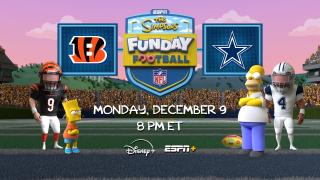 An animated version of the monday night football game set in the cartoon world of The Simpsons