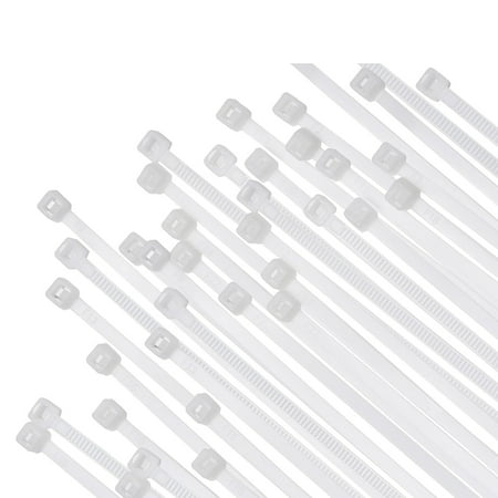 Bolt Dropper 12&quot; White Zip Cable Ties (100 Pack) | 40lbs Tensile Strength | Heavy Duty Self-Locking Nylon Wire Ties | Indoor and Outdoor Use