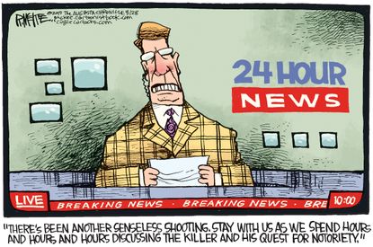 Editorial cartoon U.S. TV News Shooting