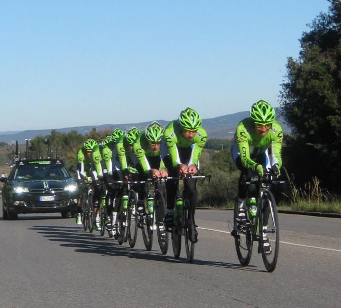 Team three in tight formation