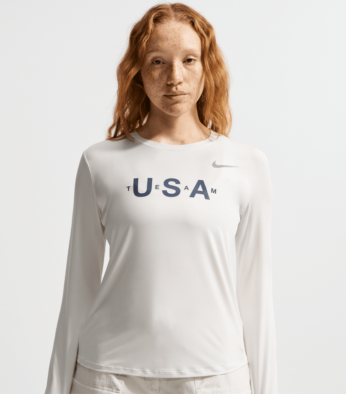 Nike, Women's Nike Acg White Team Usa Dri-Fit Primary Logo Long Sleeve T-Shirt