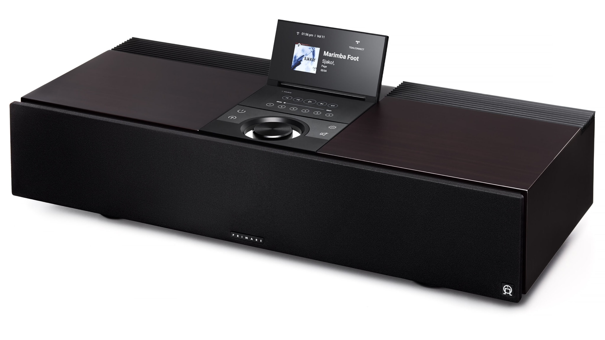Primare Allt-i-Ett (all-in-one) sound system on a white background