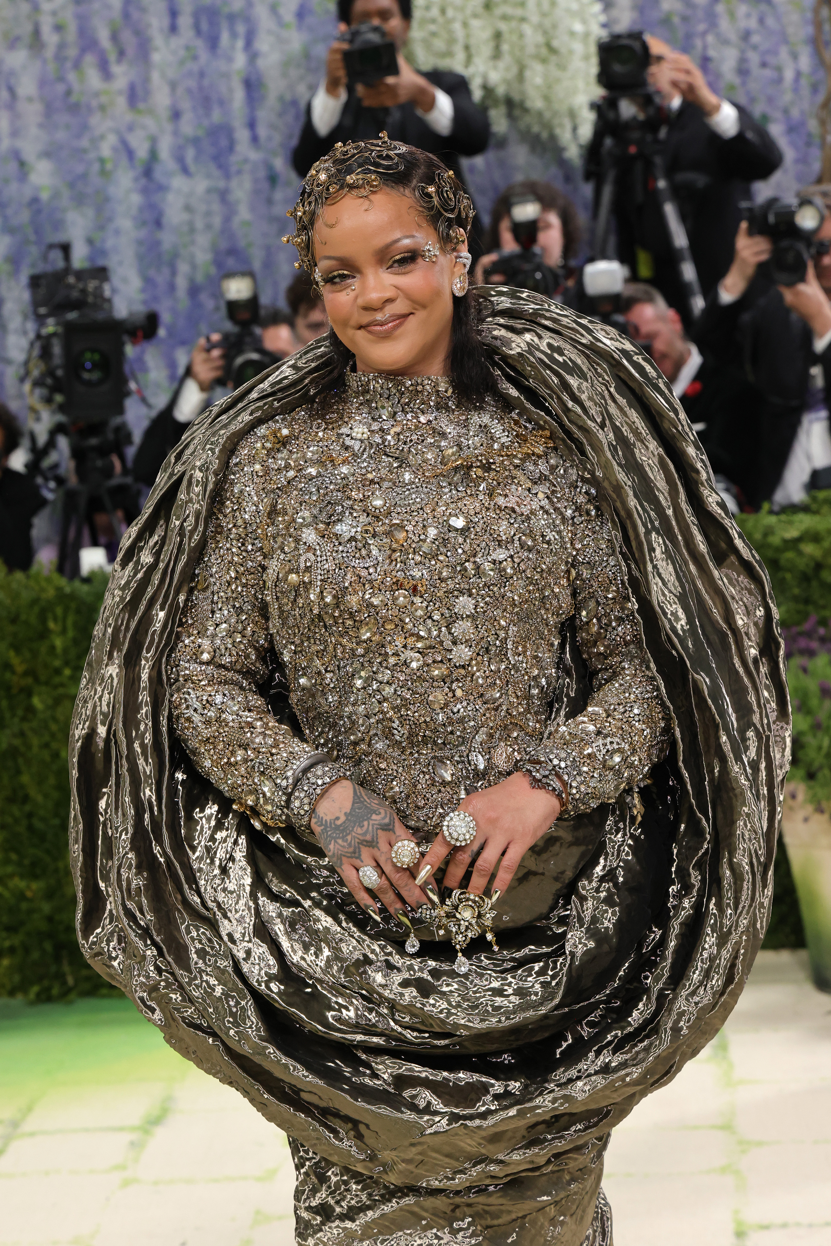 Rihanna and A$AP Rocky attend the 2026 Met Gala at the Metropolitan Museum of Art on May 04, 2026 in New York City.