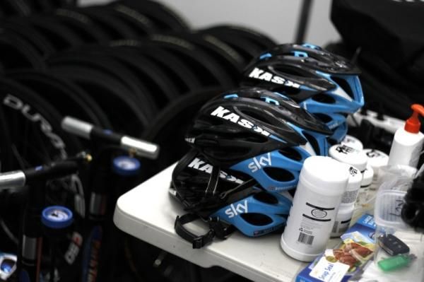 Kask helments, and 29 sets of race wheels ready and waiting
