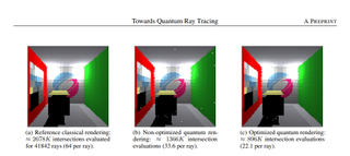 Rendering examples of a hybrid quantum-classical renderer