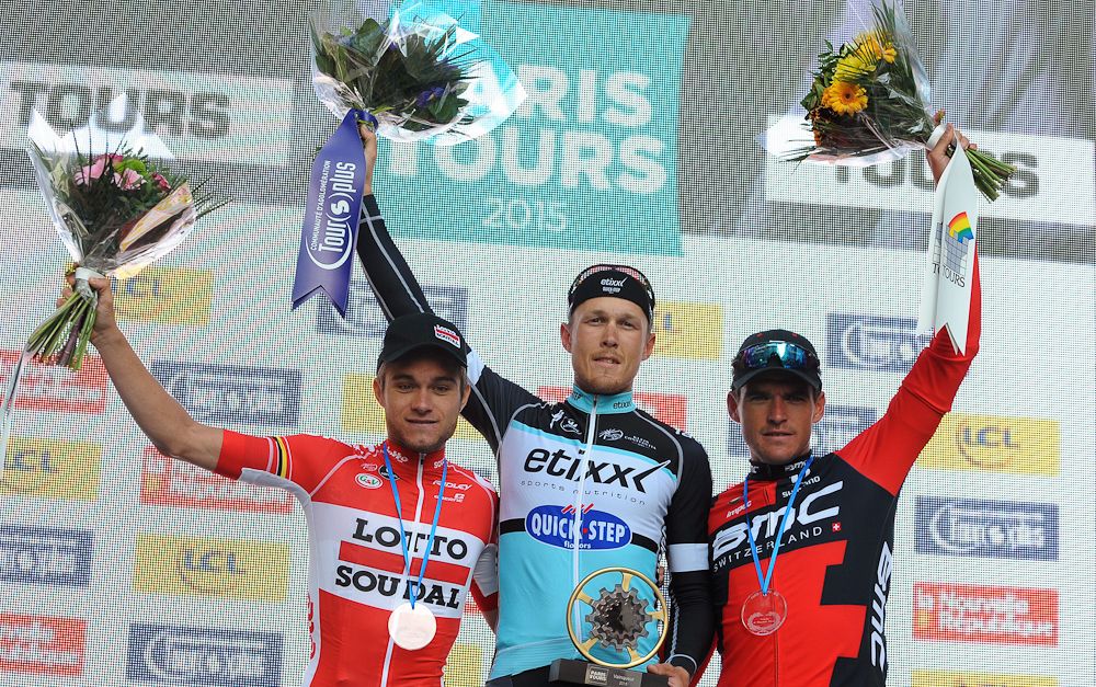 Tosh Van der Sande, Matteo Trentin and Greg Van Avermaet
