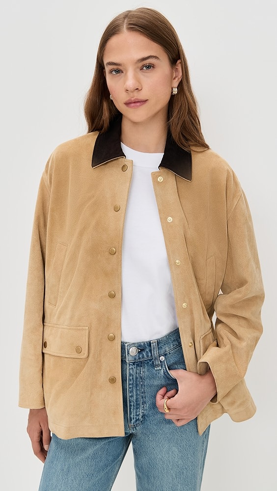 Rag &amp;amp; Bone Cassidy Suede Barn Jacket