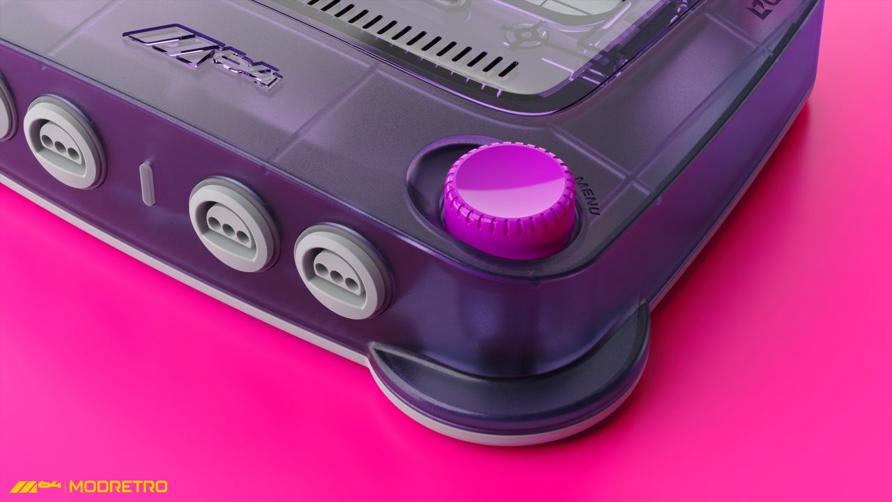Close up of the ModRetro M64 console