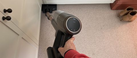 AEG Ultimate 8000 cordless vacuum being tested on floors