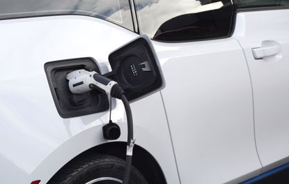 A plug-in charging electric car