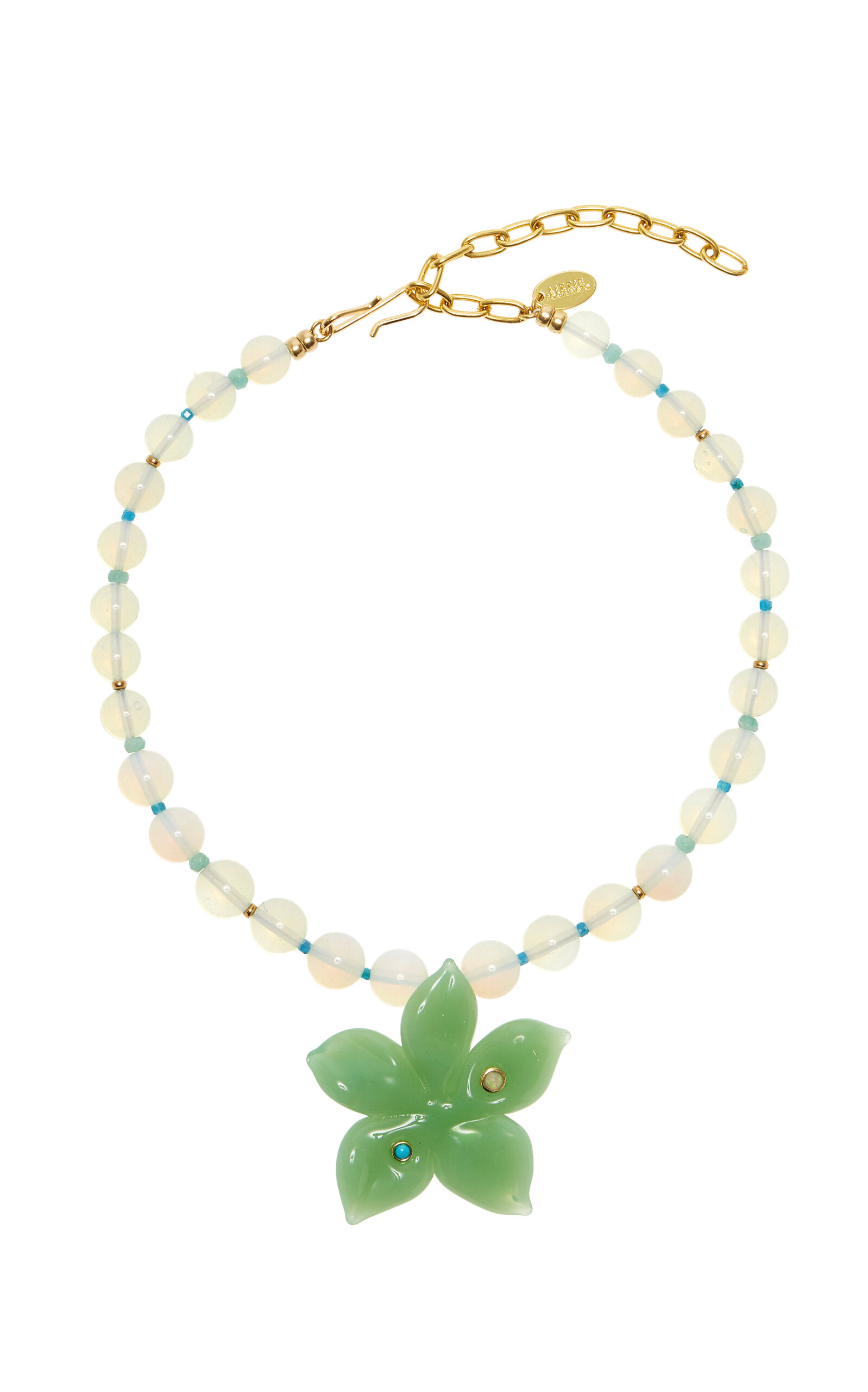 Vinca Flower Multi-Stone Necklace