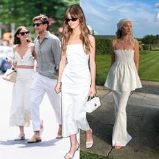 celebrities wearing white skirt co-ords