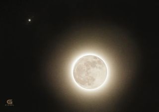 Full Moon and Jupiter With Moons