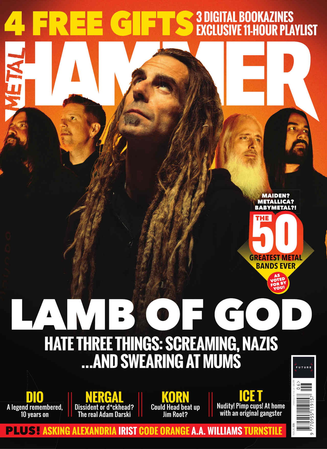The cover of Metal Hammer issue 135 featuring Lamb Of God