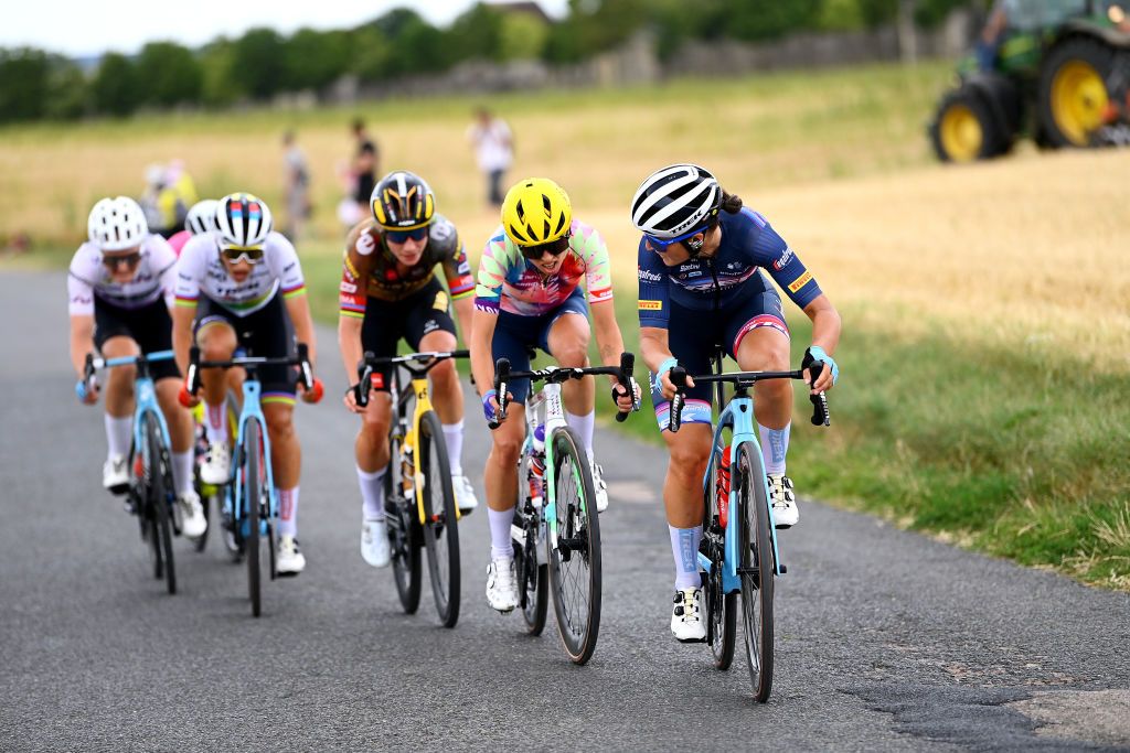 Elisa Longo Borghini leads the late attack