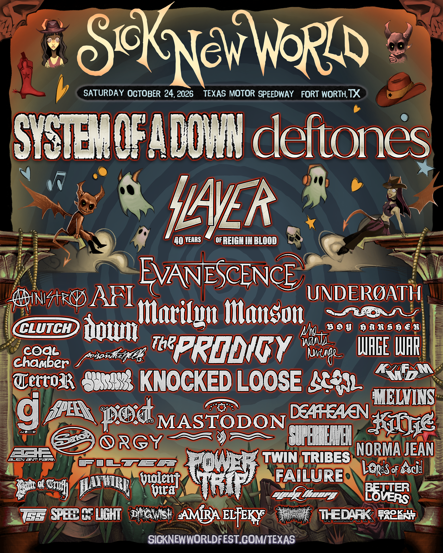 The lineup for Sick New World 2026