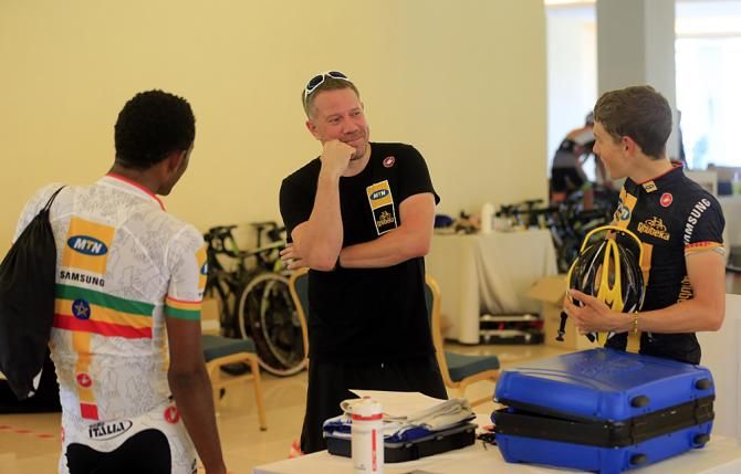 Ethiopian champion Tsgabu Grmay and Louis Meintjes (MTN-Qhubeka)