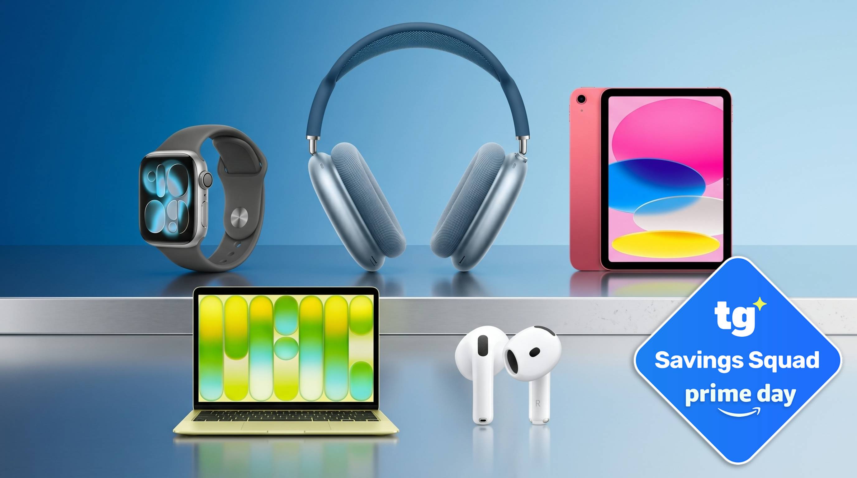 Apple Watch, MacBook, AirPods, iPad