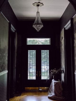 A black entryway