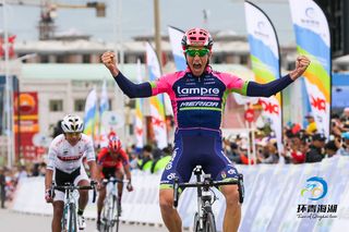 Federico Zurlo (Lampre-Merida) celebrates his win