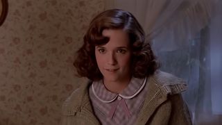 Lea Thompson in a '50s outfit in her character's bedroom in Back to the Future