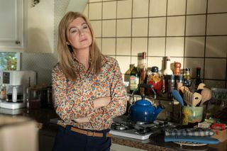 ellen pompeo as kristine barnett standing in her kitchen in a still from good american family