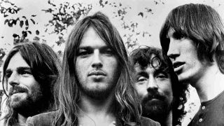 Pink Floyd posing for a photograph in 1973